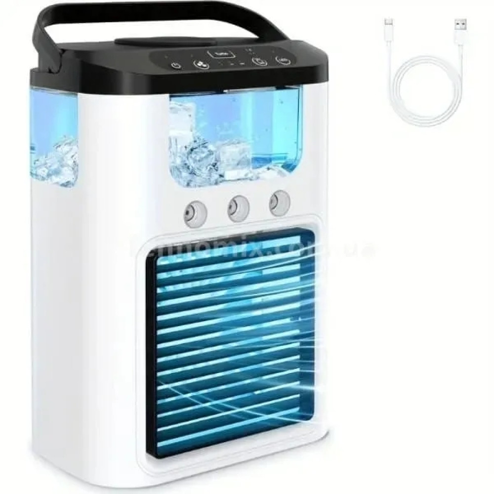 Портативний міні кондиціонер з USB Ice Cooler XL-1346 • Настільний вентилятор-зволожувач з резервуаром 560 мл і LED-підсвіткою