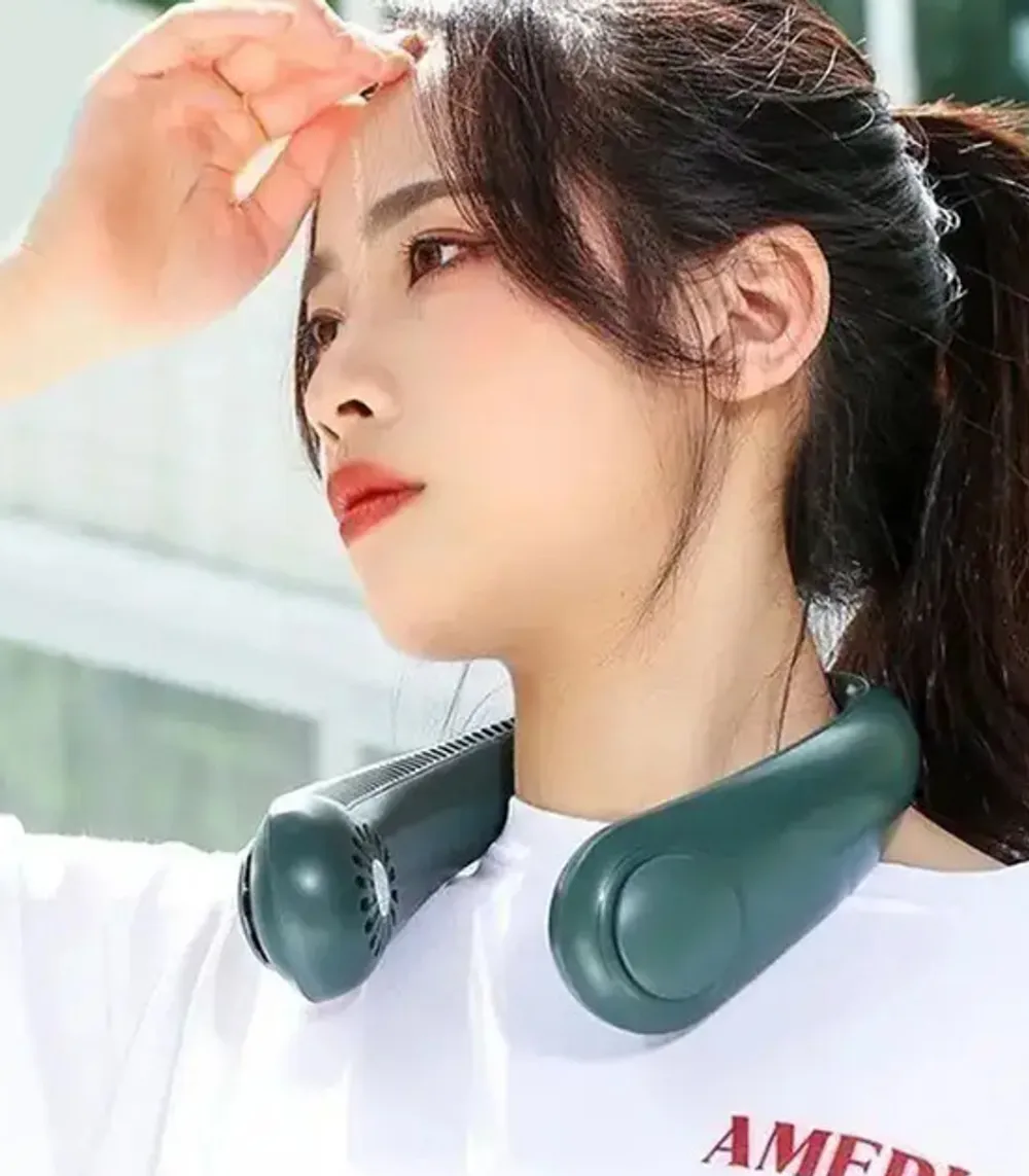 Вентилятор на шию Cat Neck Fan — безлопатевий, до 16 годин роботи